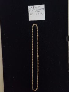 14kt Gold Filled Flat Elongated paper clip chain. Size 2x5 mm Paper clip Chain. Quantity per pack: 1 Pieces.