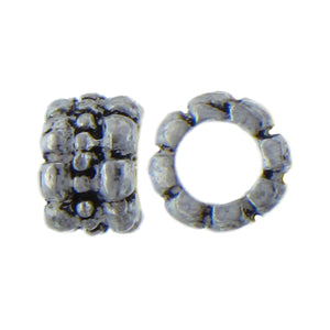 German Silver, Large Hole, 6.8mm Width by 10.2mm Length by 10.4mm Height,  Bali Bead Quantity per pack; 22 Pieces