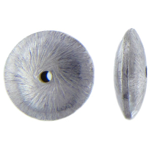 German Silver, 15.7mm Width by 15.8mm Length by 5.6mm Height, Matte Roundel Bali Bead. Quantity per pack: 36 Pieces.