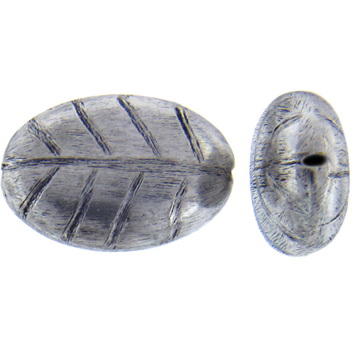 German Silver Oxidized, 22.7mm Width by 10.2mm Length by 27.5mm Height, Textured Stamped Flat Round Bali Bead. Quantity per pack: 7 Pieces.