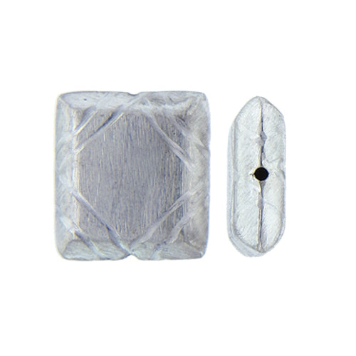 German Silver, 24.1mm Width by 8.4mm Length by 26.9mm Height, Matte Stamped Rectangle Bali Bead. Quantity per pack: 8 Pieces.