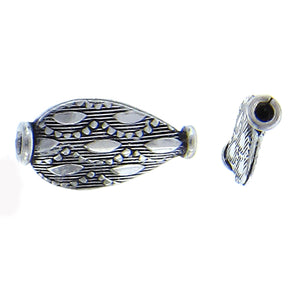 German Silver Oxidized, 9.4mm Width by 3.8mm Length by 16.7mm Height, Textured Stamped Flat Teardrop Bali Bead. Quantity per pack: 13 Pieces.