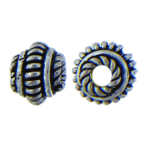 German Silver Oxidized, 9.1mm Width by 9.1mm Length by 7.1mm Height, Round Bali Bead. Quantity per pack: 28 Pieces.