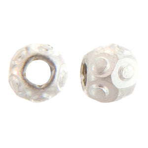 Copper Silver Plated, 4.6mm Width by 5.0mm Length / Height, Textured Round Bali Bead. Quantity Per Pack: 43 Pieces.