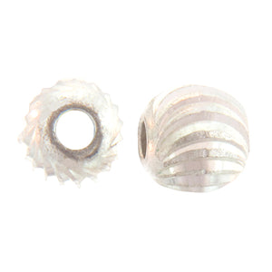 Copper Silver Plated, 5.9mm Width by 5.9mm Length by 5.4mm Height, Corrugated Circle Bali Bead. Quantity per pack: 37 Pieces.