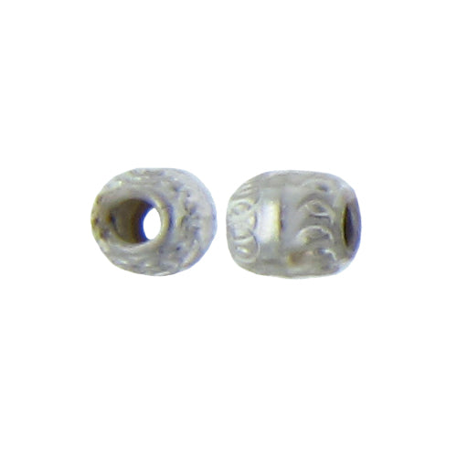 Copper Silver Plated, 5.6mm Width by 5.6mm Length by 6.4mm Height, Textured Oval Bali Bead. Quantity per pack: 63 Pieces.