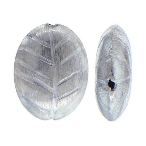 German Silver, 24.5mm Width by 9.5mm Length by 31.3mm Height, Matte Oval Bali Bead. Quantity per pack: 7 Pieces.