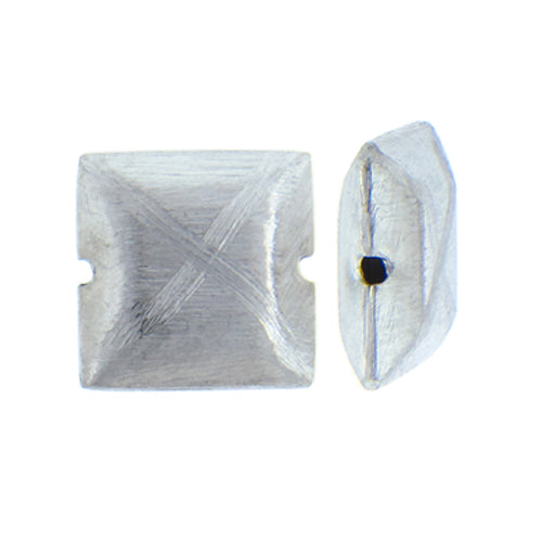 German Silver, 16.3mm Width by 6.0mm Length by 16.2mm Height, Matte Square Bali Bead. Quantity per pack: 14 Pieces.