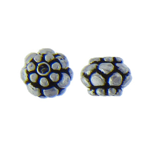 German Silver, 6.3mm Width by 6.3mm Length by 5.3mm Height, Textured Round Bali Bead. Quantity per pack: 36 Pieces.