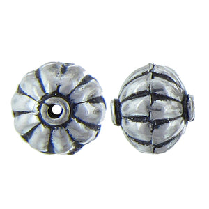 German Silver, 11.3mm Width by 12.4mm Length / Height, Textured Round Bali Bead. Quantity Per Pack: 19 Pieces.