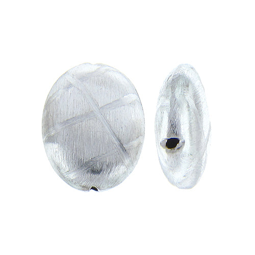 German Silver, 23.8mm Width by 9.2mm Length by 29.7mm Height, Matte Oval Bali Bead. Quantity per pack: 7 Pieces.