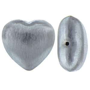 German Silver, 40.7mm Width by 18.8mm Length by 39.1mm Height, Matte Heart Bali Bead. Quantity per pack: 5 Pieces.