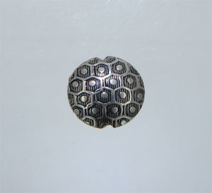 German Silver Oxidized, 16.9mm Width by 7.0mm Length by 16.7mm Height, Stamped Round Bali Bead. Quantity per pack: 13 Pieces.