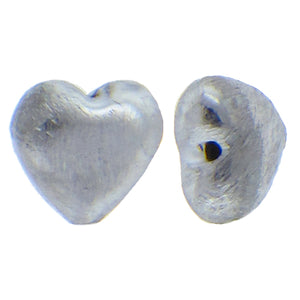 German Silver, 10.3mm Width by 5.4mm Length by 10.0mm Height, Matte Heart Bali Bead. Quantity per pack: 22 Pieces.