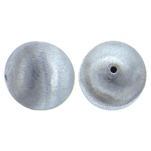 German Silver, 21.0mm Width / Length / Height, Matte Round Bali Bead. Quantity per pack: 10 Pieces.