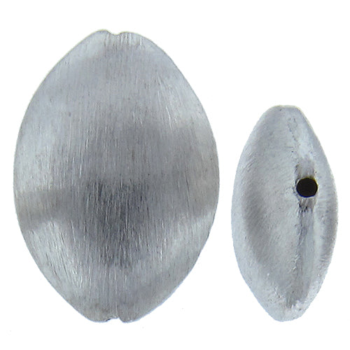 German Silver, 19.0mm Width by 8.6mm Length by 27.0mm Height, Matte Oval Bali Bead. Quantity per pack: 8 Pieces.