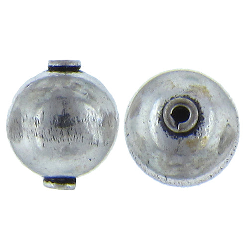 German Silver Oxidized, 12.0mm Width by 12.0mm Length by 13.5mm Height, Round Bali Bead. Quantity per pack: 15 Pieces.