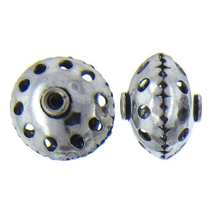 German Silver Oxidized, 17.6mm Width by 17.7mm Length by 13.5mm Height, Fancy Saucer Bali Bead. Quantity per pack: 15 Pieces.