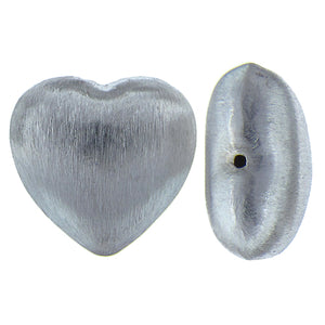 German Silver, 30.2mm Width by 15.1mm Length by 28.8mm Height, Matte Heart Bali Bead. Quantity per pack: 1 Piece.