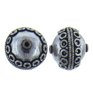 German Silver Oxidized, 20.5mm Width by 20.7mm Length by 18.7mm Height, Fancy Round Bali Bead. Quantity per pack: 11 Pieces.