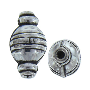 German Silver Oxidized, 9.4mm Width by 8.4mm Length by 16.5mm Height, Fancy Bali Bead. Quantity per pack: 13 Pieces.