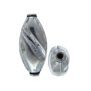 German Silver Oxidized, 11.1mm Width by 7.4mm Length by 23.3mm Height, Fancy Bali Bead. Quantity per pack: 9 Pieces.