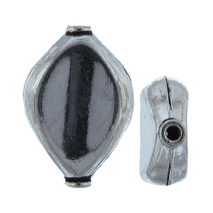 German Silver Oxidized, 16.1mm Width by 6.9mm Length by 23.6mm Height, Round Bali Bead. Quantity per pack: 9 Pieces.