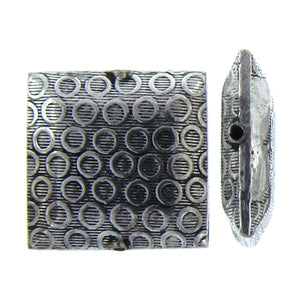 German Silver Oxidized, 20.2mm Width by 5.8mm Length by 20.4mm Height, Stamped Square Bali Bead. Quantity per pack: 10 Pieces.