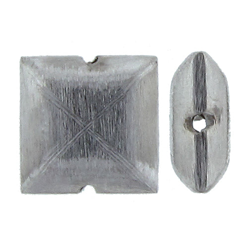 German Silver, 14.0mm Width by 6.1mm Length by 14.0mm Height, Stamped Matte Square Bali Bead. Quantity per pack: 15 Pieces.