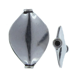 German Silver, 16.2mm Width by 3.7mm Length by 23.6mm Height, Fancy Bali Bead. Quantity per pack: 9 Pieces.