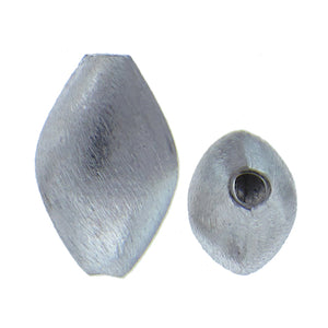 German Silver, 15.9mm Width by 11.9mm Length by 24.7mm Height, Matte Oval Bali Bead. Quantity per pack: 8 Pieces.