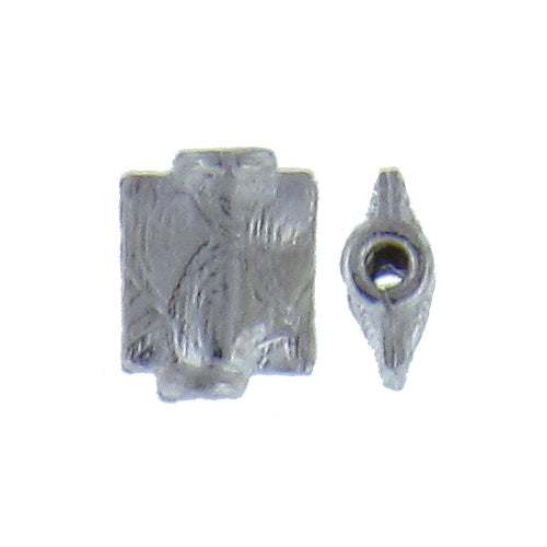 German Silver, 7.8mm Width by 3.7mm Length by 9.8mm Height, Stamped Square Bali Bead. Quantity per pack: 20 Pieces.