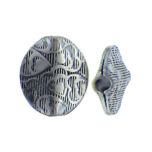 German Silver Oxidized, 10.2mm Width by 3.3mm Length by 11.8mm Height, Stamped Oval Bali Bead. Quantity per pack: 18 Pieces.