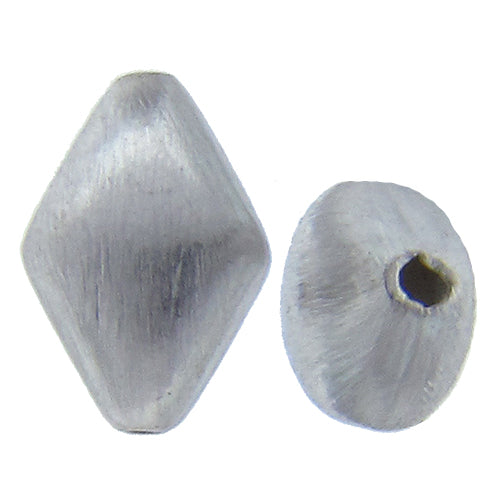 German Silver, 12.8mm Width by 8.7mm Length by 18.3mm Height, Matte Diamond Bali Bead. Quantity per pack: 11 Pieces.