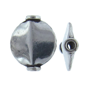 German Silver Oxidized, 12.0mm Width by 3.8mm Length by 13.9mm Height, Fancy Round Bali Bead. Quantity per pack: 15 Pieces.