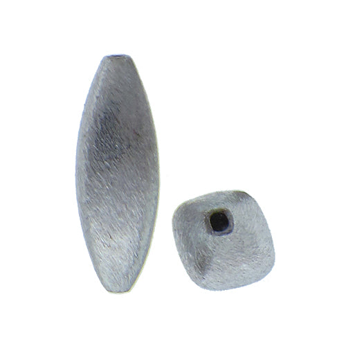 German Silver, 8.9mm Width by 9.1mm Length by 25.5mm Height, Matte Oval Bali Bead. Quantity per pack: 8 Pieces.