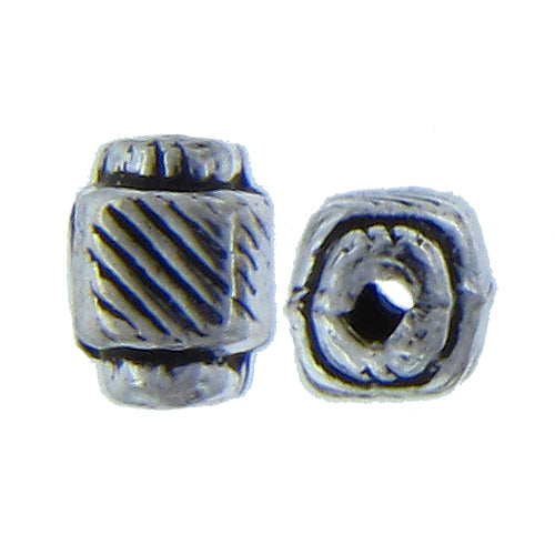 German Silver Oxidized, 6.5mm Width by 6.6mm Length by 8.9mm Height, Stamped Fancy Bali Bead. Quantity per pack: 6 Pieces.