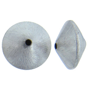 German Silver, 17.7mm Width by 17.8mm Length by 11.2mm Height, Matte Saucer Bali Bead. Quantity per pack: 19 Pieces.