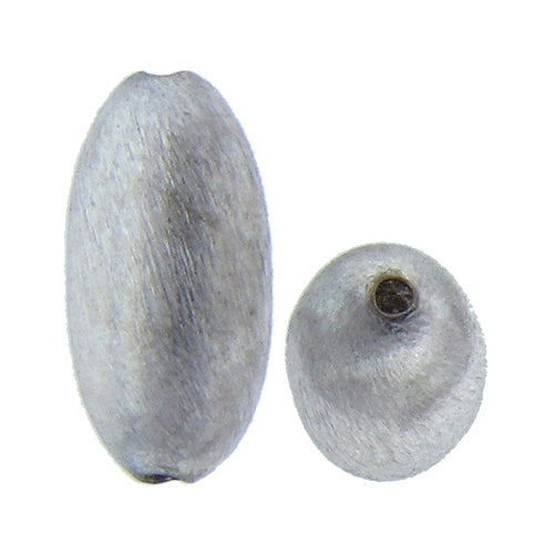 German Silver, 11.9mm Width by 10.2mm Length by 24.6mm Height, Matte Oval Bali Bead. Quantity per pack: 9 Pieces.