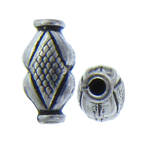 German Silver Oxidized, 6.3mm Width by 5.8mm Length by 13.0mm Height, Stamped Fancy Bali Bead. Quantity per pack: 16 Pieces.