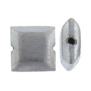 German Silver, 12.1mm Width / Length by 5.5mm Thickness, Flattened Square Bali Bead. Quantity Per Pack: 17 Pieces.