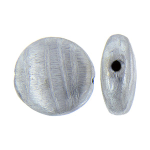 German Silver, 15.9mm Width by 16.1mm Length by 7.6mm Thickness, Textured Circle Bali Bead. Quantity Per Pack: 13 Pieces.