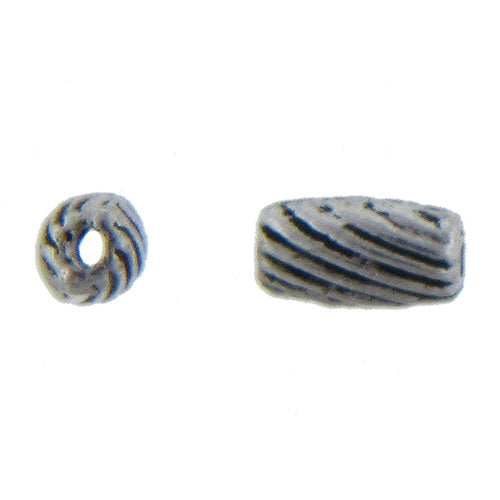 Pewter, 4.0mm Width by 3.6mm Length by 7.0mm Height, Textured Tube Bead. Quantity per pack: 95 Pieces.
