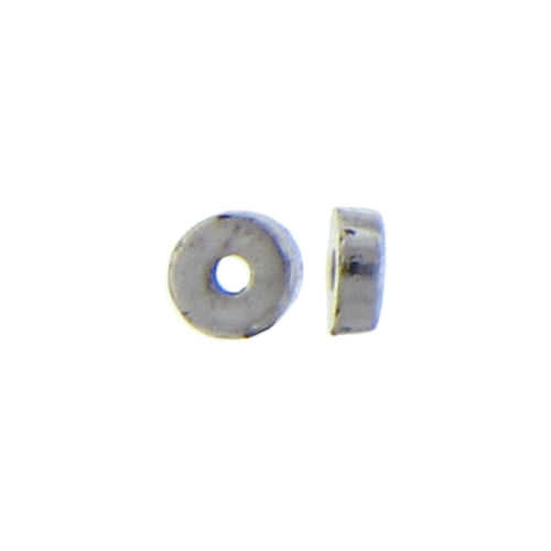 Pewter, 5.0mm Width by 5.0mm Length by 1.9mm Height, Smooth Roundel Bead. Quantity per pack: 187 Pieces