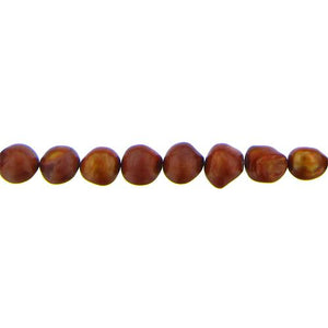 Copper, 9.0mm Width by 9.0mm Length by 9.5mm Height, Potato Pearl Bead. Quantity per pack: 35 Pieces.