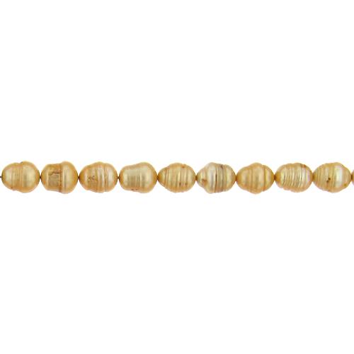 Gold, 8.0mm Width by 8.0mm Length by 10.0mm Height, Circled Pearl Bead. Quantity per pack: 50 Pieces.