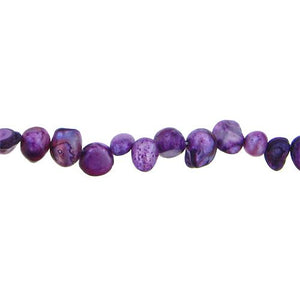 Purple, 8.5mm Width by 6.0mm Length by 8.0mm Height, Potato Pearl Bead. Quantity per pack: 65 Pieces.