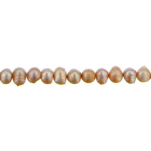 Crystal Gold, 8.0mm Width by 8.0mm Length by 7.0mm Height, Potato Pearl Bead. Quantity per pack: 62 Pieces.