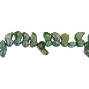 Green, 15.0mm Width by 8.0mm Length by 9.0mm Height, Baroque Pearl Bead. Quantity per pack: 51 Pieces.