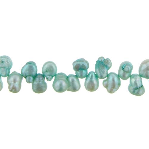 Light Blue, 10.0mm Width by 6.5mm Length by 9.5mm Height, Baroque Pearl Bead. Quantity per pack: 72 Pieces.